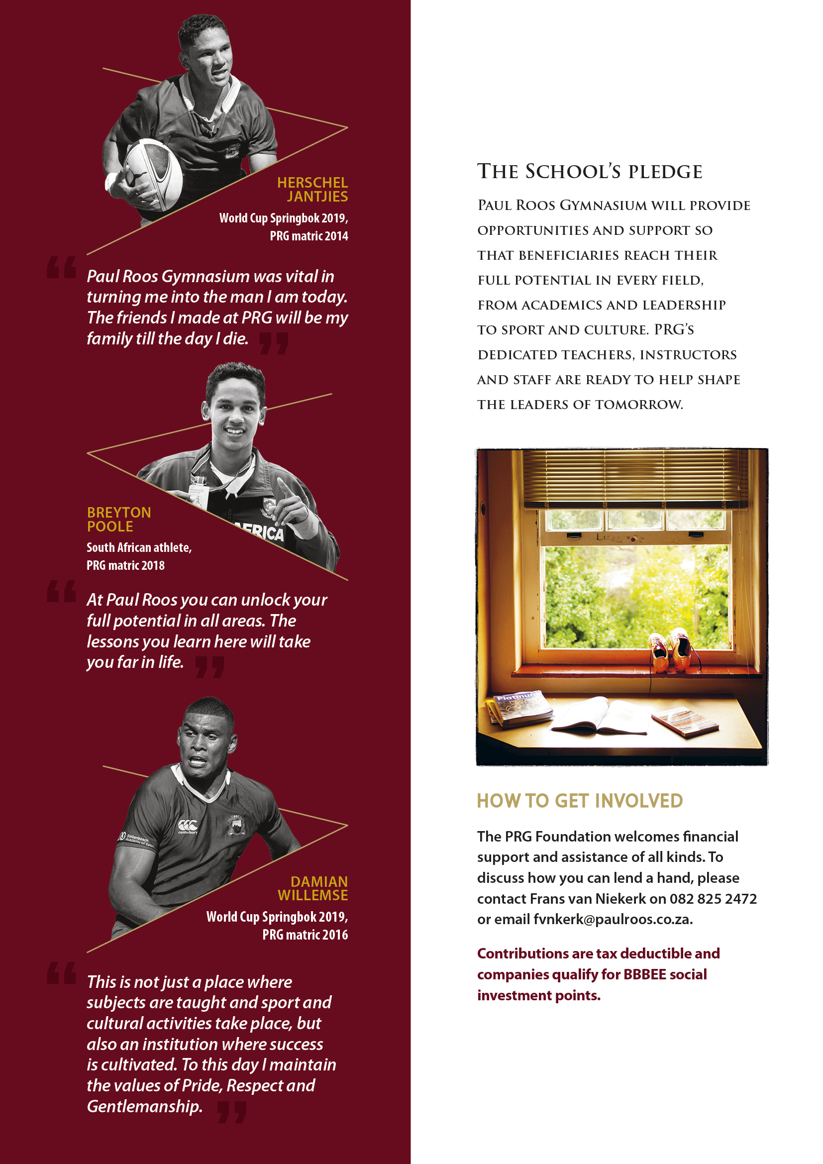 Paul Roos Old Boys: Herschel Jantjies, Breyton Poole, Damian Willemse