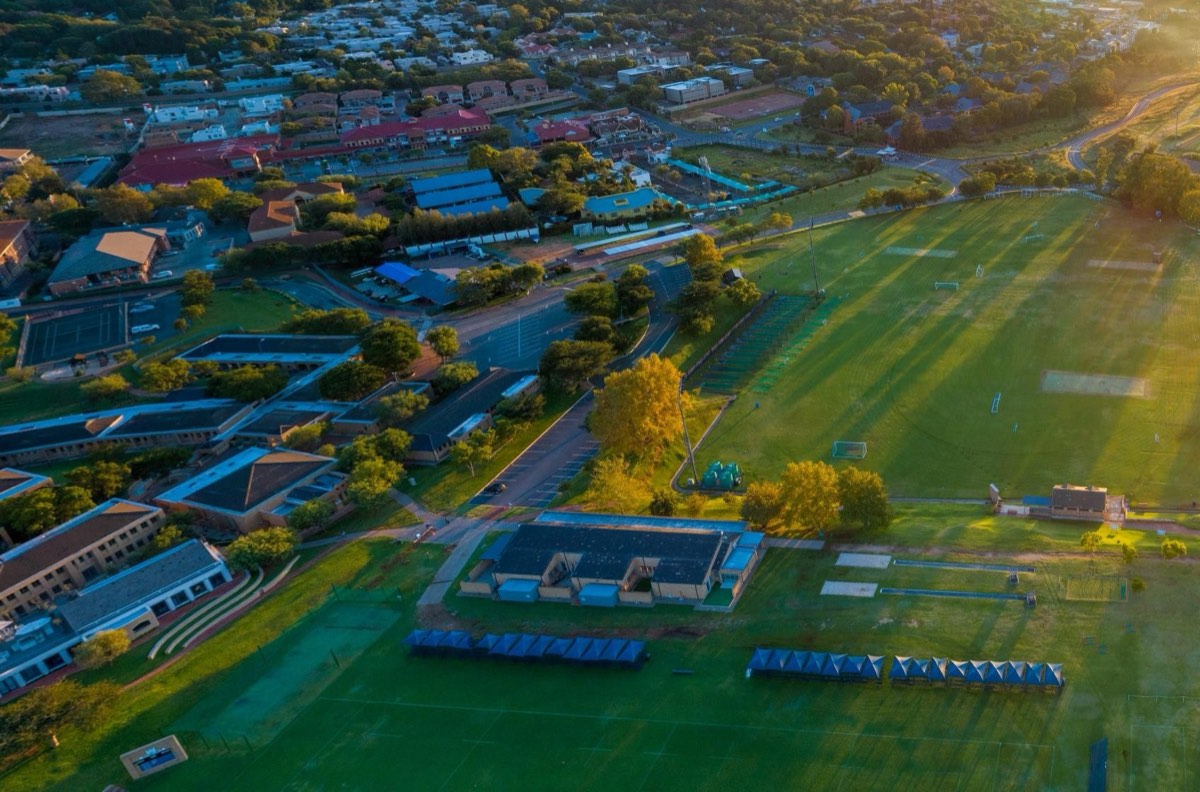 The St Stithians campus and sports fields in the morning light