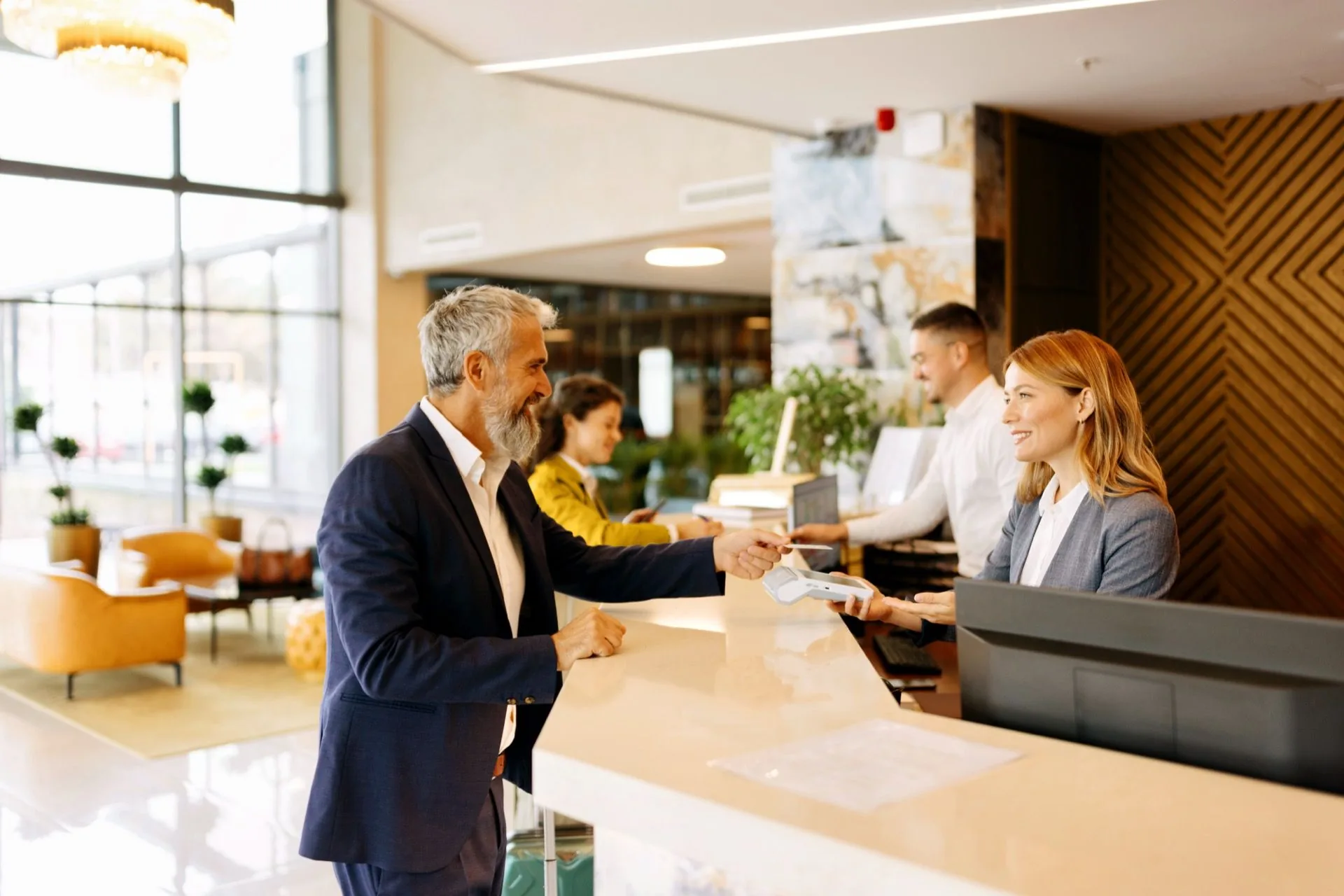 Hotel reception - CleanMyBed hospitality solution