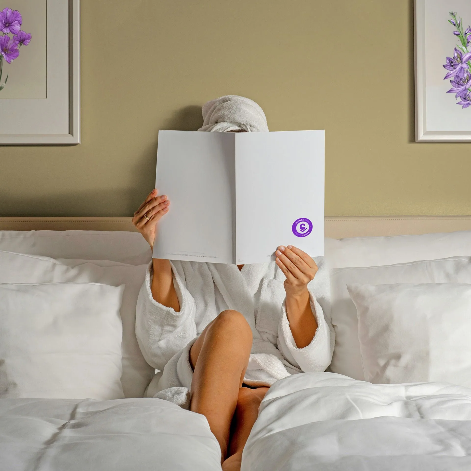 Guest relaxing in hotel room