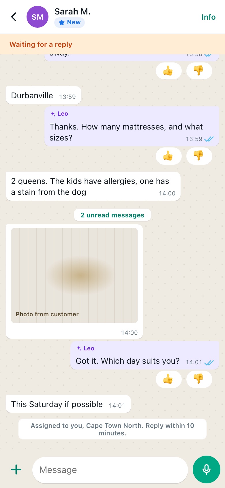 A CMB Chats conversation with Leo